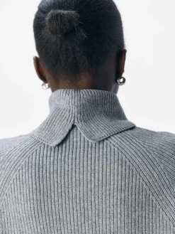 Object Pullover & Sweatshirts*OBJVIOLA LS LO ROLLNECK KNIT NOOS Medium Grey Melange