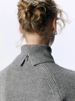 Object Pullover & Sweatshirts*OBJVIOLA LS LO ROLLNECK KNIT NOOS Medium Grey Melange