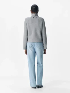 Object Pullover & Sweatshirts*OBJVIOLA LS LO ROLLNECK KNIT NOOS Medium Grey Melange