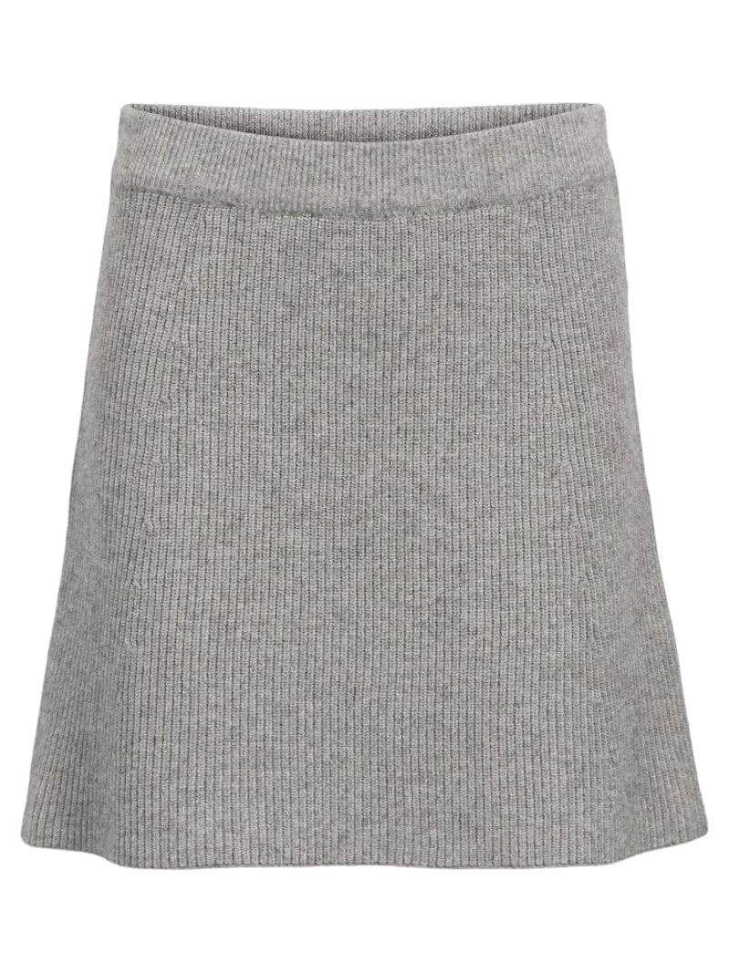 Object Röcke*OBJVIOLA MW RE SHORT KNIT SKIRT NOOS Medium Grey Melange