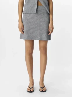 Object Röcke*OBJVIOLA MW RE SHORT KNIT SKIRT NOOS Medium Grey Melange