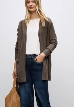 Street One Pullover & Sweatshirts*Offener Cosy Cardigan dark nomad brown mel.