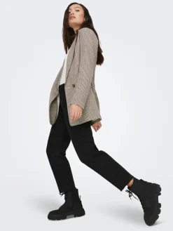 Only Jacken*ONLADISON L/S CHECK BLAZER TLR OS NOOS white sand