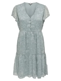 Only Kleider*ONLAIDA ELISA LIFE DOBBY DRESS WVN fog green