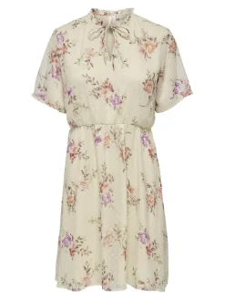 Only Kleider*ONLAIDA ELISA SS DRESS LIFE WVN cannoli cream
