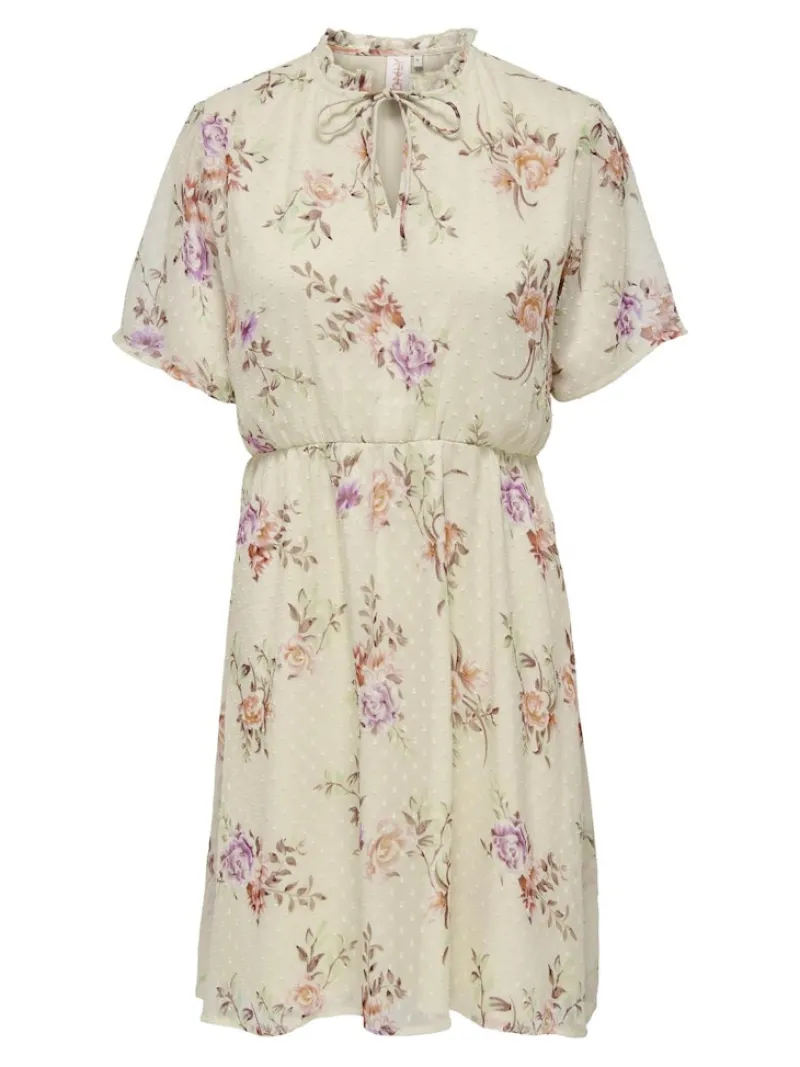 Only Kleider*ONLAIDA ELISA SS DRESS LIFE WVN cannoli cream