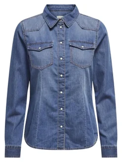 Only Blusen*ONLALEXA L/S DNM SHIRT ANA NOOS medium blue denim2