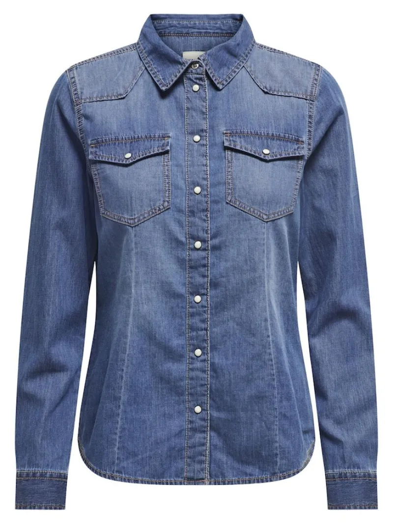 Only Blusen*ONLALEXA L/S DNM SHIRT ANA NOOS medium blue denim2