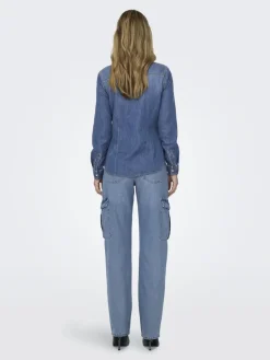 Only Blusen*ONLALEXA L/S DNM SHIRT ANA NOOS medium blue denim2