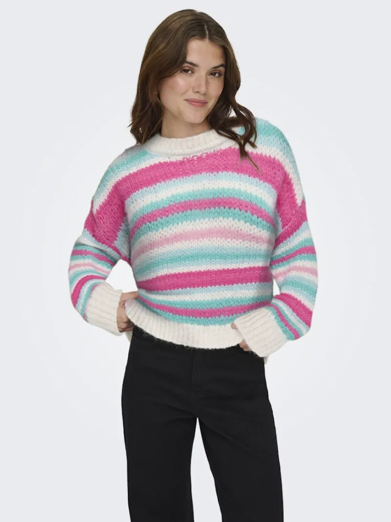 Only Pullover & Sweatshirts*ONLALYSSA LIFE LS STRIPE O-NECK CC KNT birch