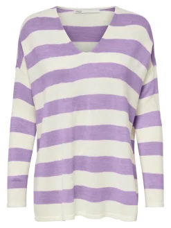Only Pullover & Sweatshirts*ONLAMALIA LS V-NECK CS KNT hell lila1