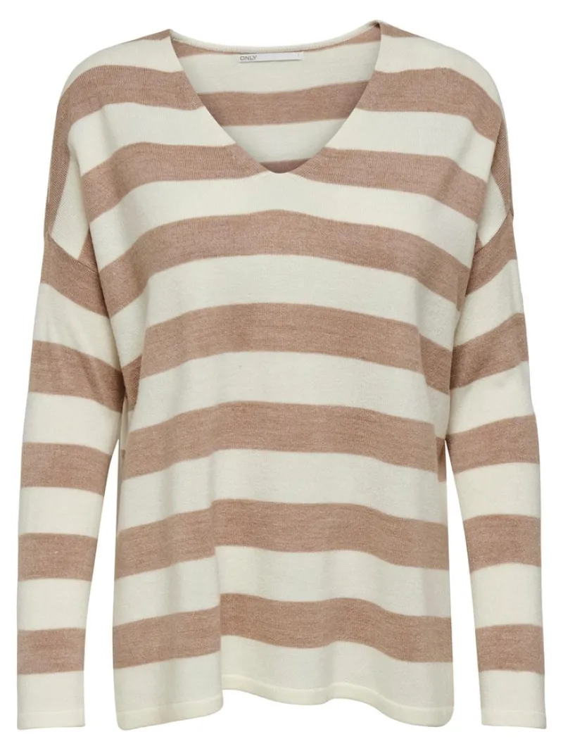 Only Pullover & Sweatshirts*ONLAMALIA L/S V-NECK PULLOVER CC KNT cloud dancer1