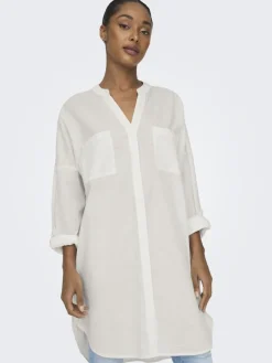 Only Blusen*ONLAPELDOORN SOLID V-NECK L/S SHIRT NOOS Cloud Dancer