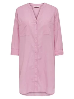 Only Blusen*ONLAPELDOORN SOLID V-NECK L/S SHIRT NOOS begonia pink