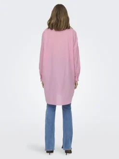 Only Blusen*ONLAPELDOORN SOLID V-NECK L/S SHIRT NOOS begonia pink
