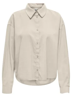 Only Blusen*ONLARIS LIFE LS PLEAT SHIRT WVN pumice stone