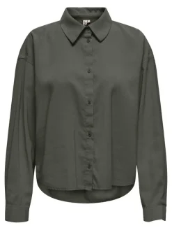 Only Blusen*ONLARIS LIFE LS PLEAT SHIRT WVN kambaba