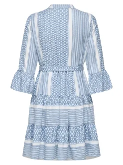 Only Kleider*ONLATHENA LIFE 3/4 SHORT DRESS WVN NOOS coronet blue