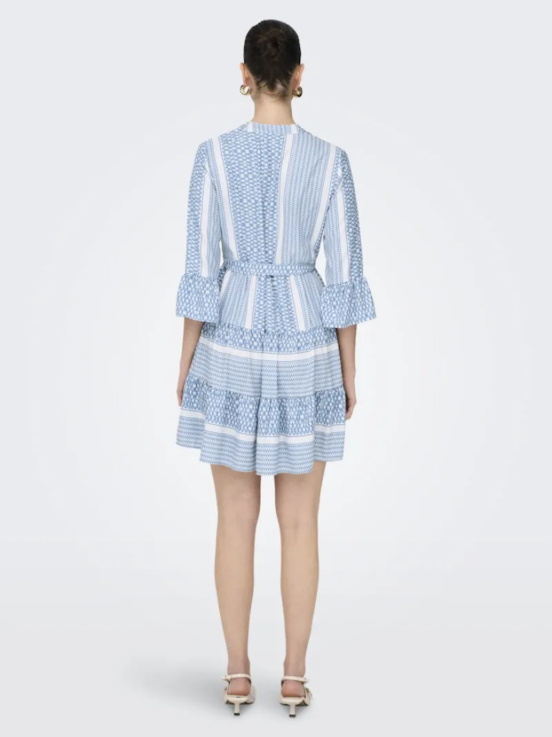 Only Kleider*ONLATHENA LIFE 3/4 SHORT DRESS WVN NOOS coronet blue