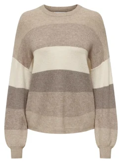 Only Pullover & Sweatshirts*ONLATIA LIFE L/S STRIPE PULLOV KNT NOOS Feather Gray