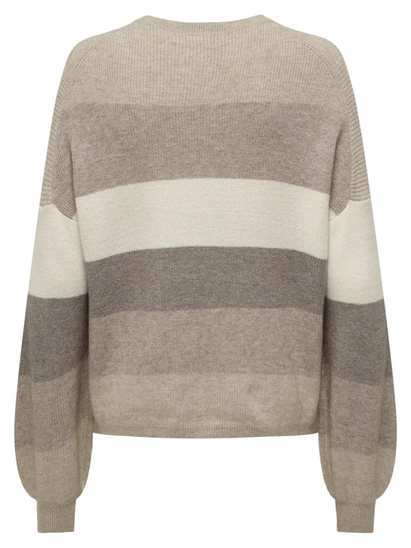Only Pullover & Sweatshirts*ONLATIA LIFE L/S STRIPE PULLOV KNT NOOS Feather Gray