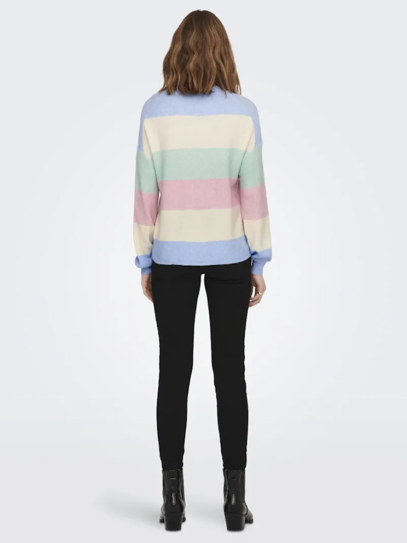 Only Pullover & Sweatshirts*ONLATIA LIFE L/S STRIPE PULLOV KNT NOOS kentucky blue