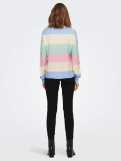 Only Pullover & Sweatshirts*ONLATIA LIFE L/S STRIPE PULLOV KNT NOOS kentucky blue