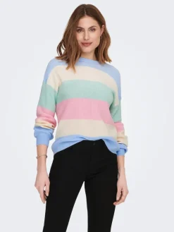 Only Pullover & Sweatshirts*ONLATIA LIFE L/S STRIPE PULLOV KNT NOOS kentucky blue