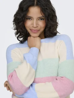 Only Pullover & Sweatshirts*ONLATIA LIFE L/S STRIPE PULLOV KNT NOOS kentucky blue