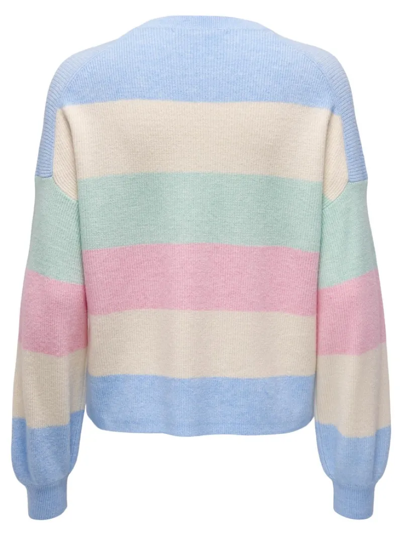 Only Pullover & Sweatshirts*ONLATIA LIFE L/S STRIPE PULLOV KNT NOOS kentucky blue