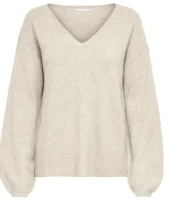 Only Pullover & Sweatshirts*ONLATIA V-NECK L/S PULLOVER CC KNT almond milk