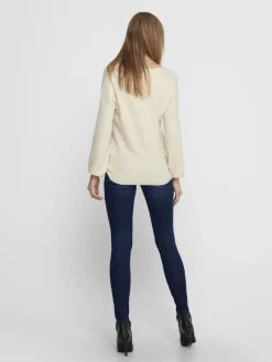 Only Pullover & Sweatshirts*ONLATIA V-NECK L/S PULLOVER CC KNT almond milk