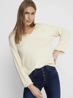 Only Pullover & Sweatshirts*ONLATIA V-NECK L/S PULLOVER CC KNT almond milk