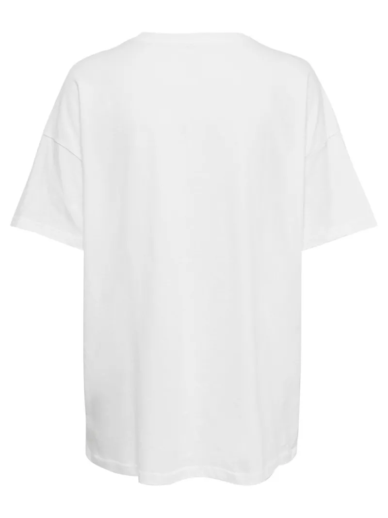 Only Shirts*ONLAYA LIFE S/S OVERSIZED TOP JRS white