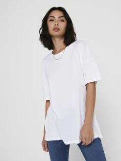Only Shirts*ONLAYA LIFE S/S OVERSIZED TOP JRS white