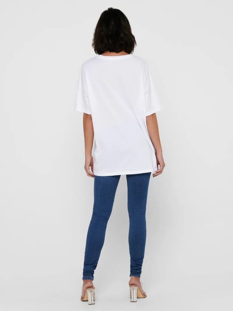 Only Shirts*ONLAYA LIFE S/S OVERSIZED TOP JRS white