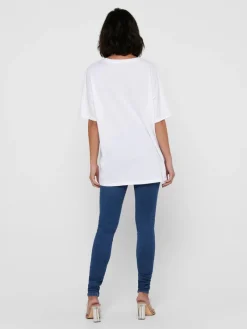 Only Shirts*ONLAYA LIFE S/S OVERSIZED TOP JRS white