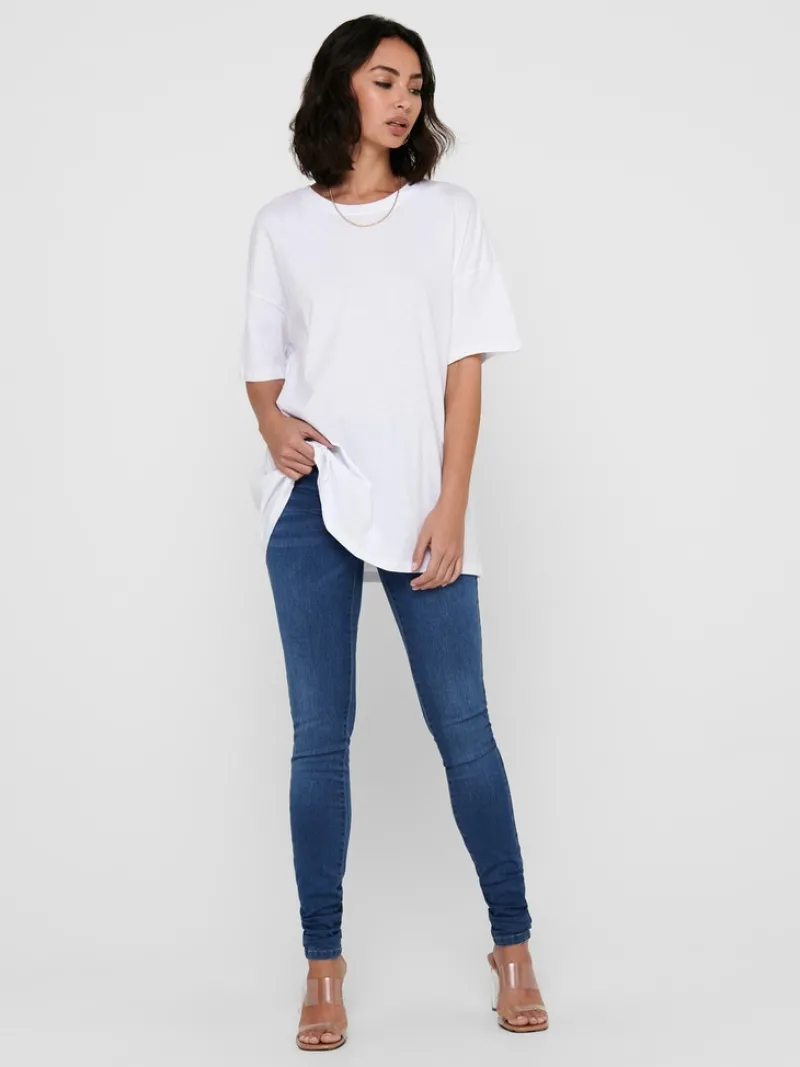 Only Shirts*ONLAYA LIFE S/S OVERSIZED TOP JRS white