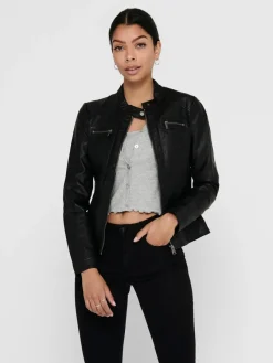 Only Jacken*ONLBANDIT FAUX LEATHER BIKER OTW NOOS Black