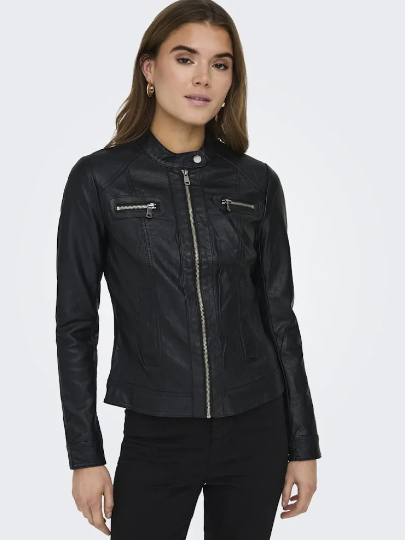 Only Jacken*ONLBANDIT FAUX LEATHER BIKER OTW NOOS Black