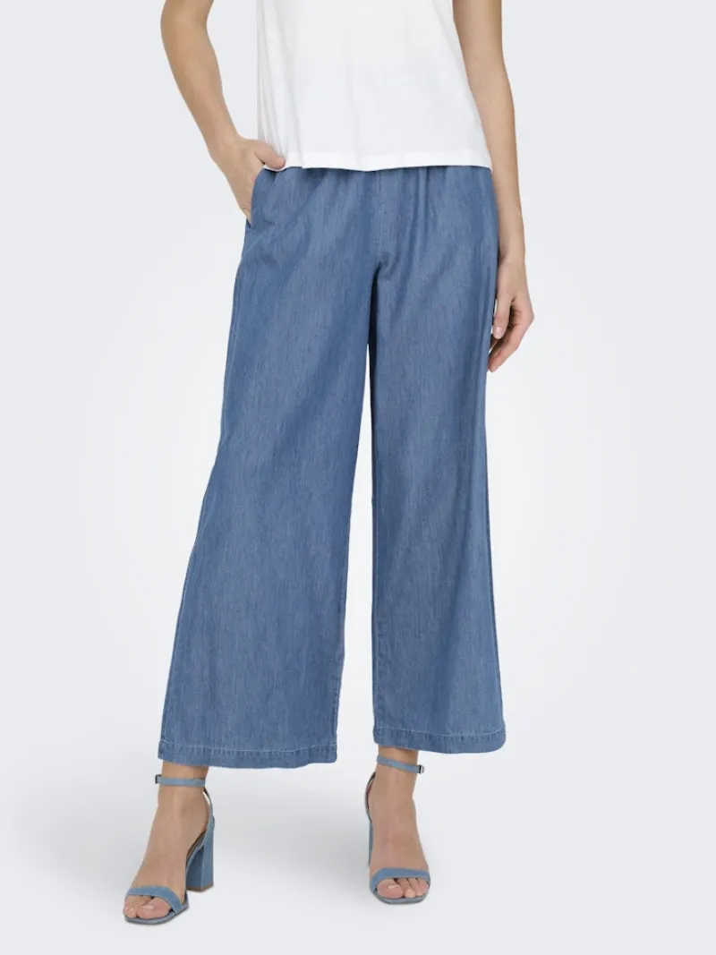 Only Hosen*ONLBEA CALY LIFE HW ELASTIC WIDE DNM BJ Medium Blue Denim