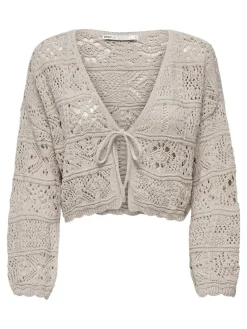 Only Pullover & Sweatshirts*ONLBEACH LIFE 7/8 TIE CARDIGAN KNT NOOS pumice stone