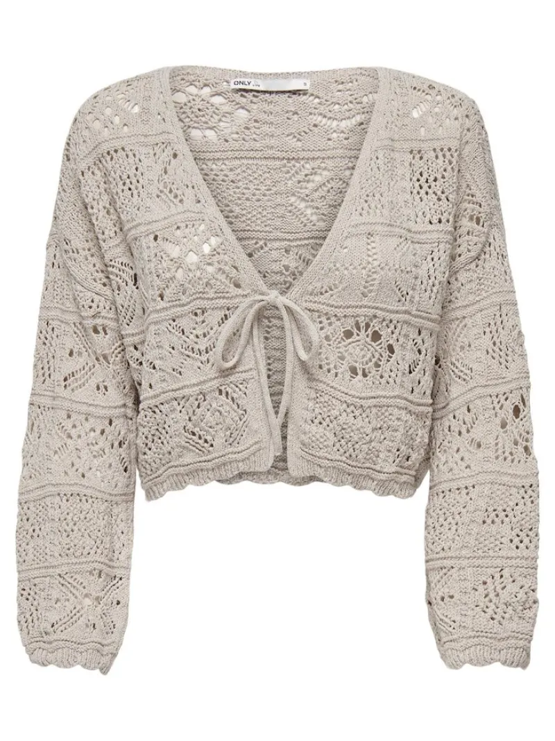Only Pullover & Sweatshirts*ONLBEACH LIFE 7/8 TIE CARDIGAN KNT NOOS pumice stone