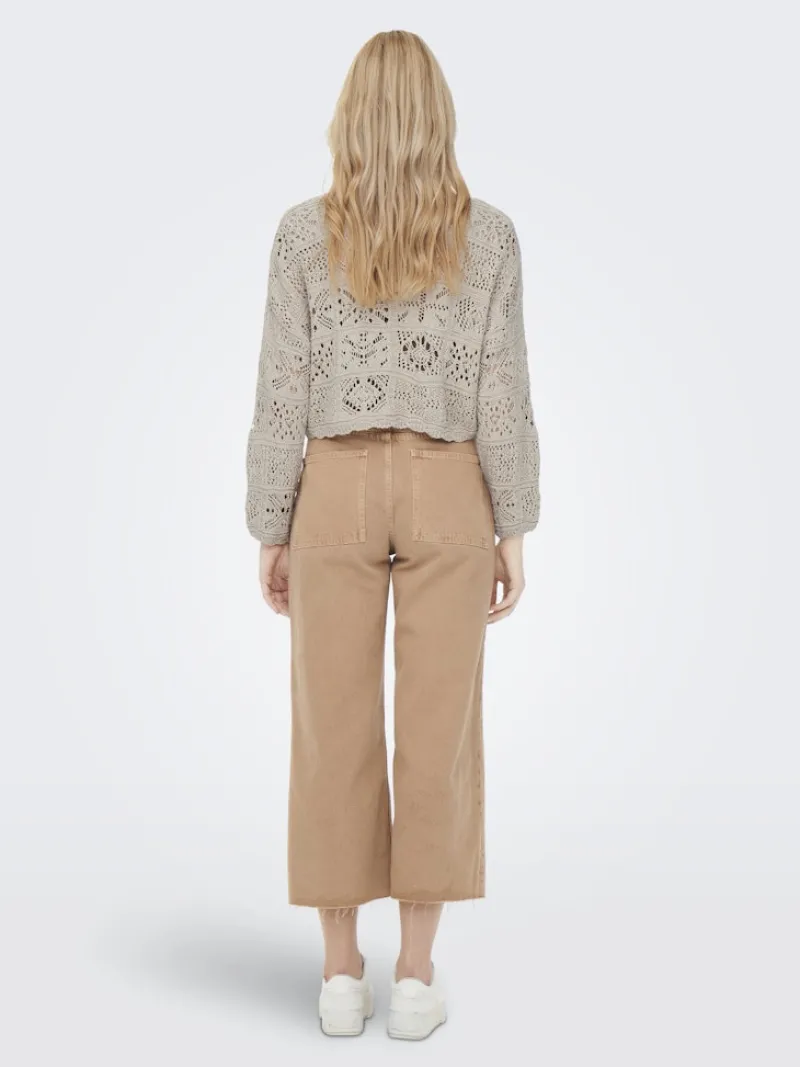 Only Pullover & Sweatshirts*ONLBEACH LIFE 7/8 TIE CARDIGAN KNT NOOS pumice stone