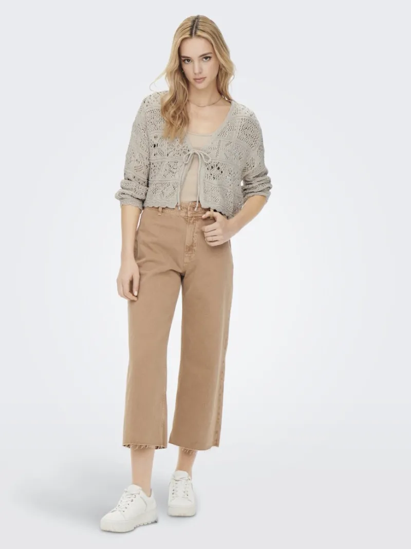 Only Pullover & Sweatshirts*ONLBEACH LIFE 7/8 TIE CARDIGAN KNT NOOS pumice stone