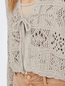 Only Pullover & Sweatshirts*ONLBEACH LIFE 7/8 TIE CARDIGAN KNT NOOS pumice stone