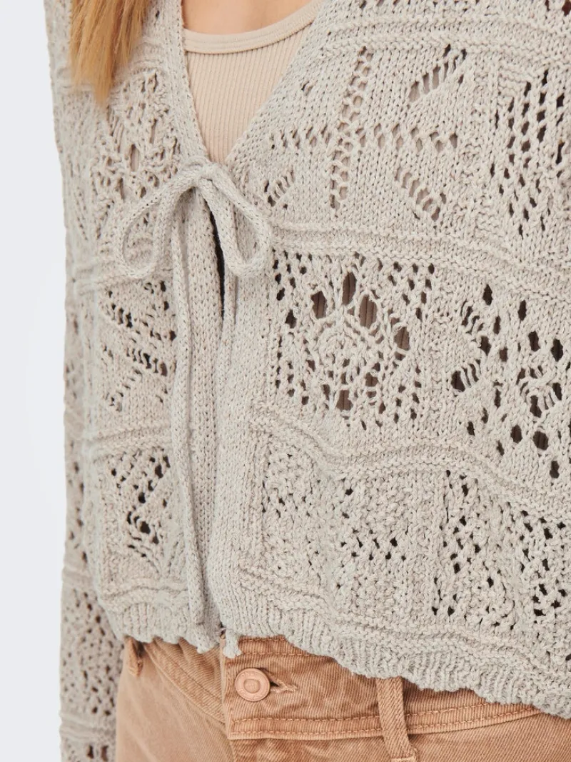 Only Pullover & Sweatshirts*ONLBEACH LIFE 7/8 TIE CARDIGAN KNT NOOS pumice stone