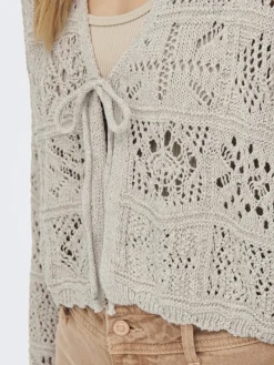 Only Pullover & Sweatshirts*ONLBEACH LIFE 7/8 TIE CARDIGAN KNT NOOS pumice stone