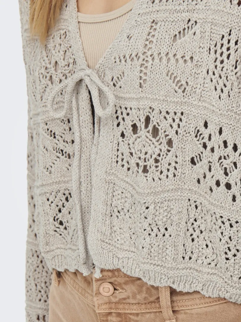 Only Pullover & Sweatshirts*ONLBEACH LIFE 7/8 TIE CARDIGAN KNT NOOS pumice stone