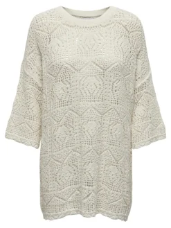 Only Pullover & Sweatshirts*ONLBEACHIE LIFE 3/4 LOOSE ONECK KNT Cloud Dancer